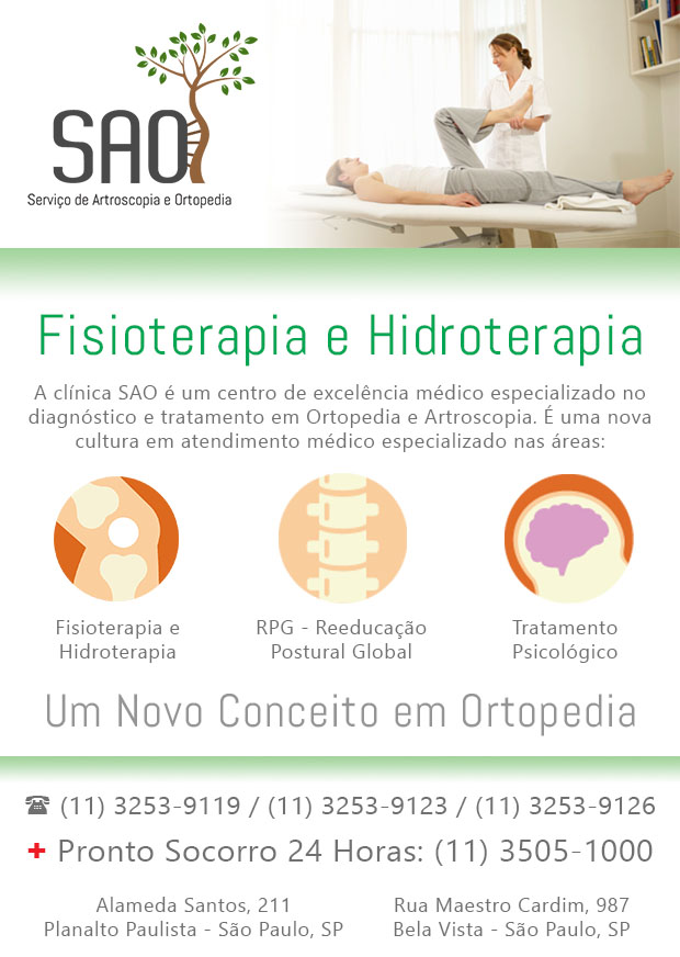 SAO Servio de Artroscopia e Ortopedia - Fisioterapia no Jabaquara, So Paulo