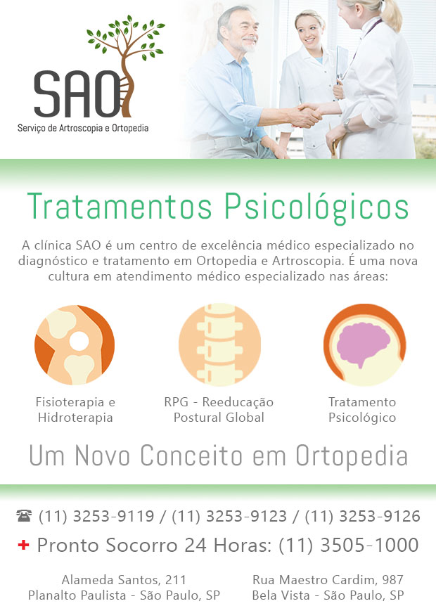 SAO Servio de Artroscopia e Ortopedia - Psicoterapeuta no Ipiranga, So Paulo