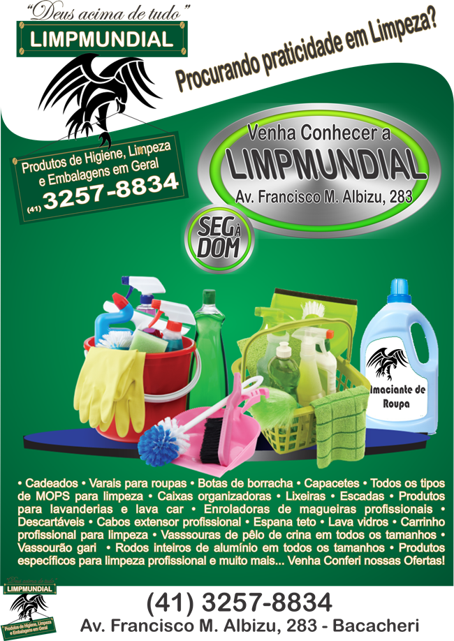 DISTRIBUIDORAS DE PRODUTOS DE LIMPEZA EM BACACHERI, CURITIBA, PR