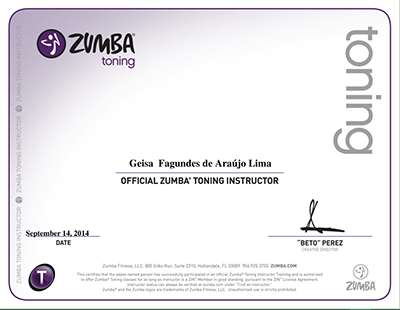 ZUMBA FITNESS - CERTIFICADO ZUMBA TUNING INSTRUCTOR